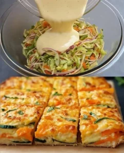 Zucchini and Cheese Batter Dish ready to be served