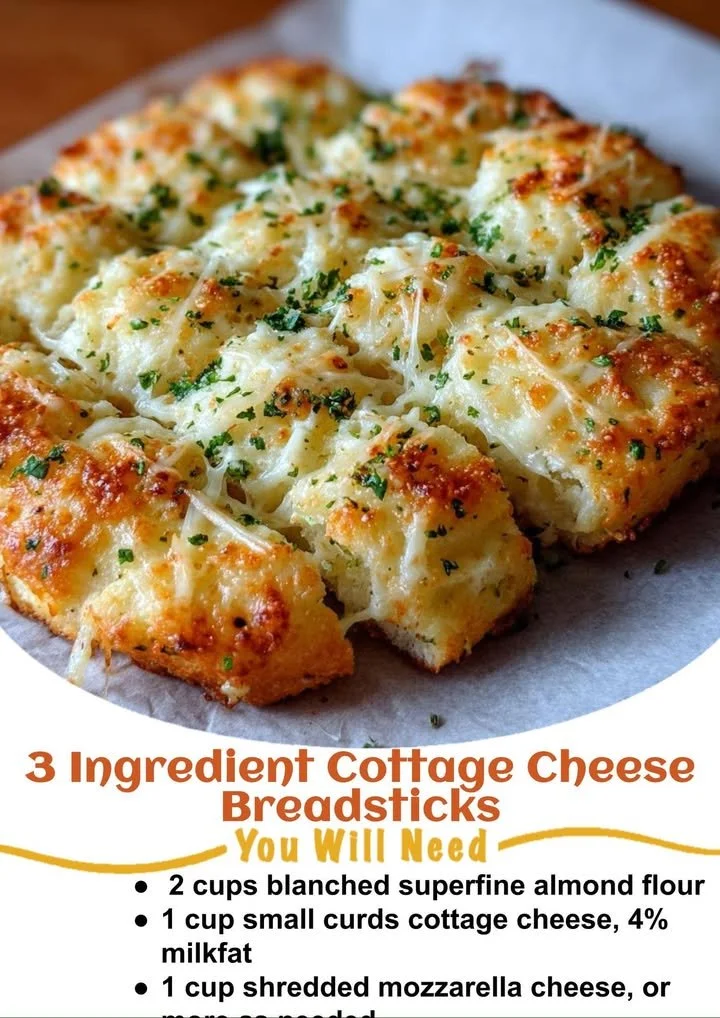 Delicious homemade 3-ingredient cottage cheese breadsticks