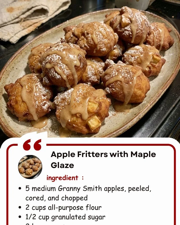 Apple Fritters with Maple Glaze