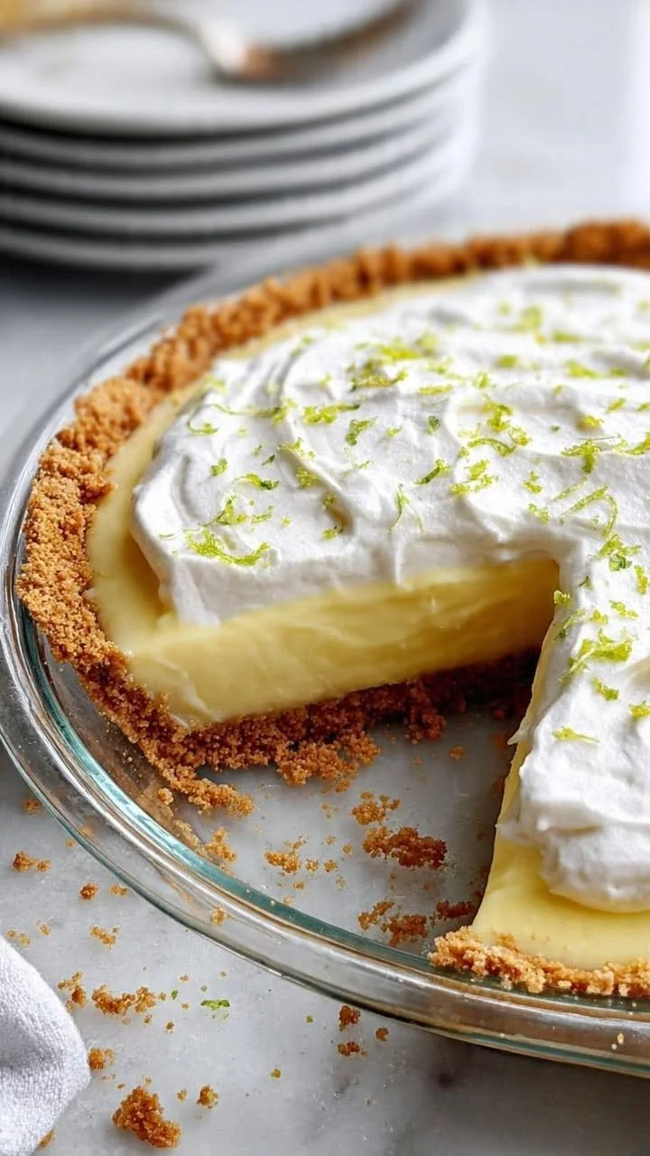 Slice of Atlantic Beach Pie showcasing its creamy texture and graham cracker crust