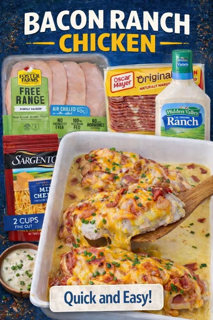 Delicious Bacon Ranch Chicken served with fresh vegetables on a plate.