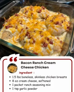 Bacon Ranch Cream Cheese Chicken dish garnished with herbs