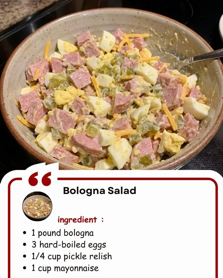 A colorful Bologna Salad with fresh ingredients and vibrant vegetables.