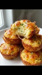 Cheesy mashed potato puffs served in a bowl, crispy and golden brown