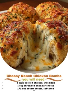 Cheesy Ranch Chicken Bombs served on a platter