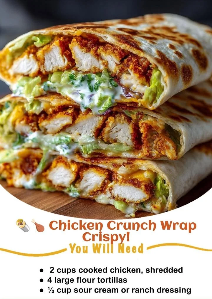 Delicious Chicken Crunch Wrap with crispy chicken and fresh vegetables