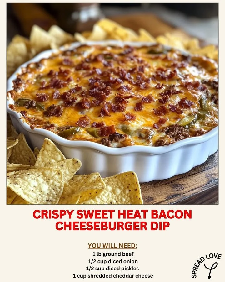 Crispy Sweet Heat Bacon Cheeseburger Dip