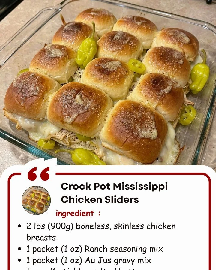 Crock Pot Mississippi Chicken Sliders served on a plate