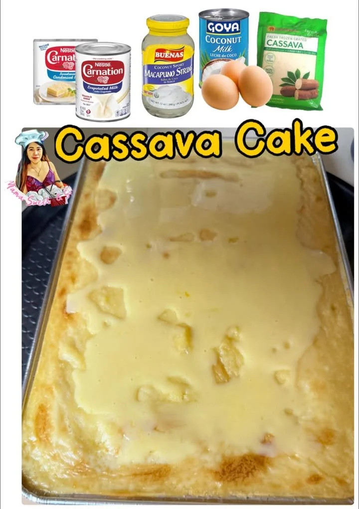 Delicious homemade cassava cake fresh out of the oven