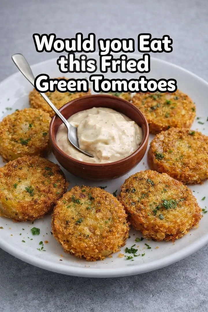 Deliciously crispy Fried Green Tomatoes served on a plate