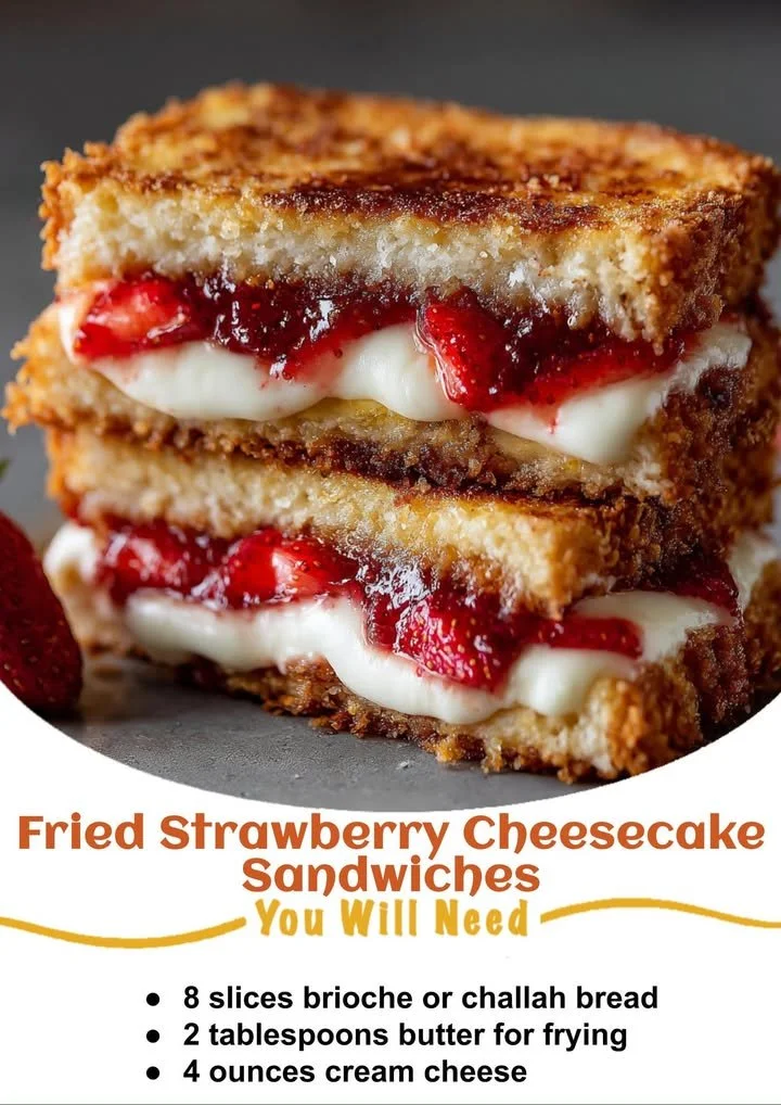 Fried Strawberry Cheesecake Sandwiches