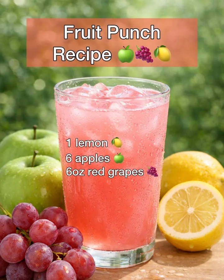Refreshing fruit punch in a colorful pitcher with fruits and ice cubes