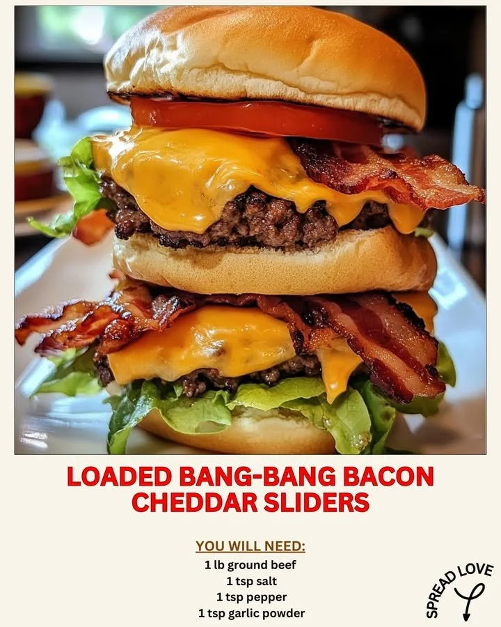 Loaded Bang-Bang Bacon Cheddar Sliders served on a platter