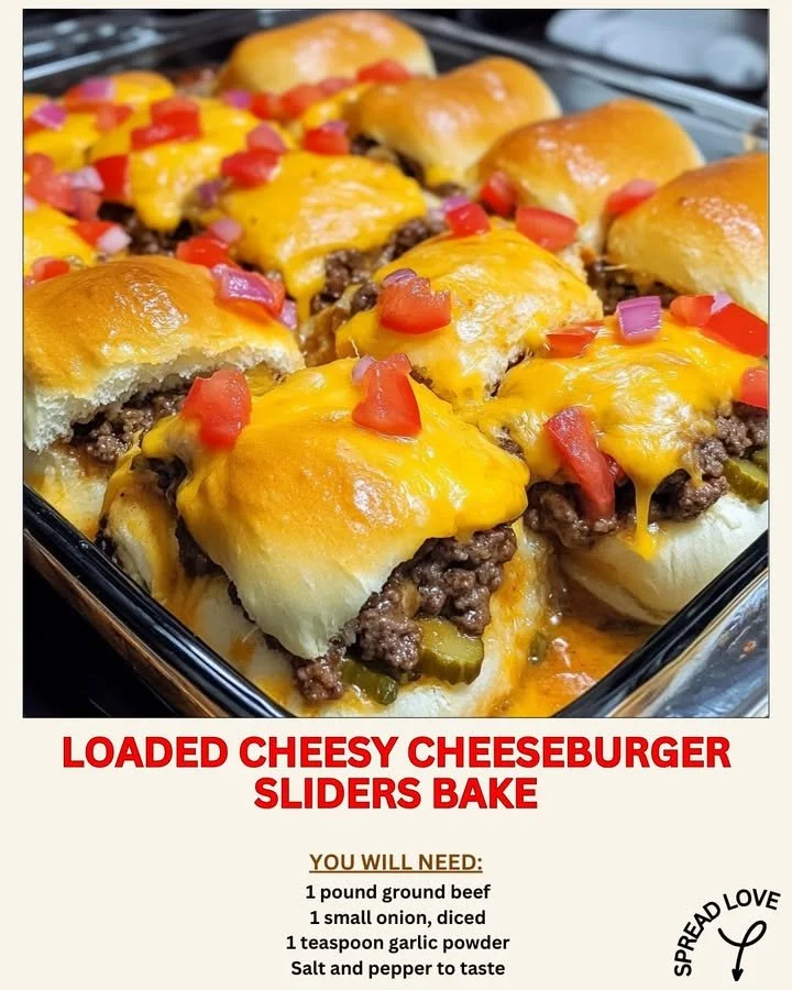 Loaded Cheesy Cheeseburger Sliders Bake