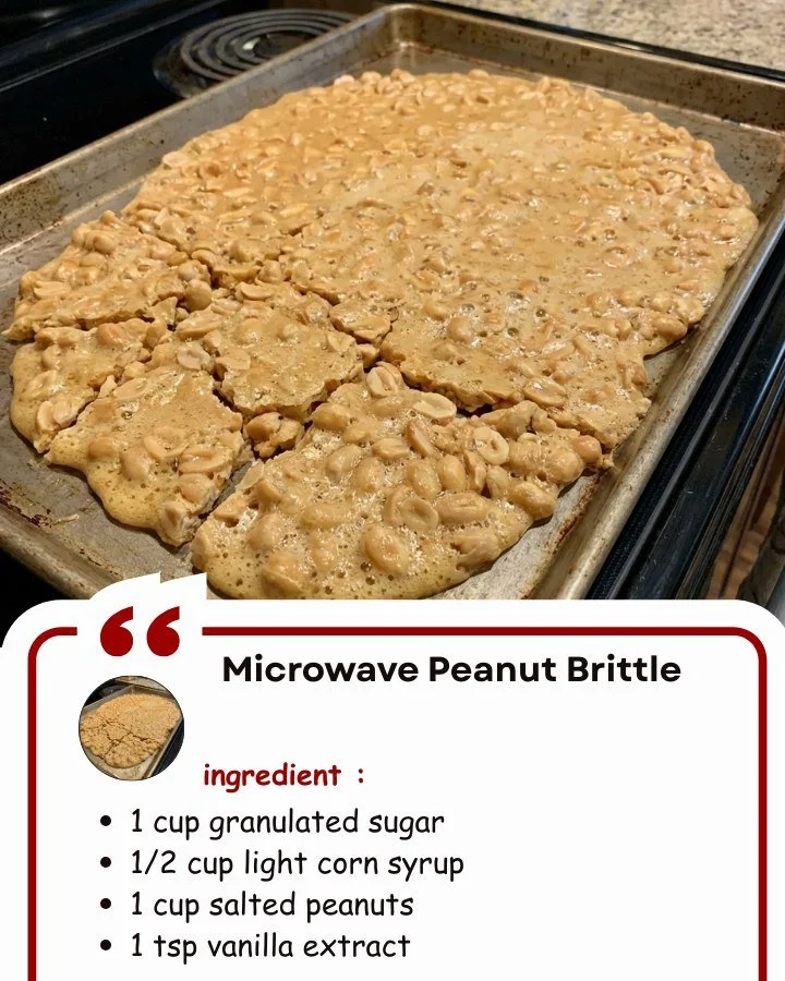 Delicious homemade microwave peanut brittle with nuts and caramelized sugar