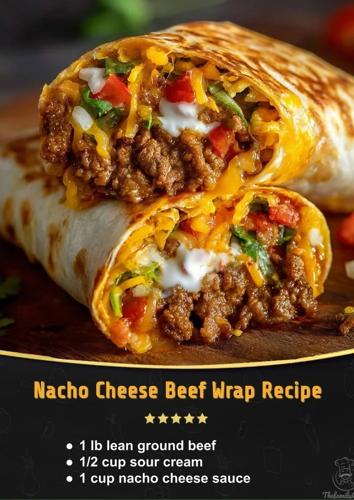 Delicious Nacho Cheese Beef Wraps ready to enjoy