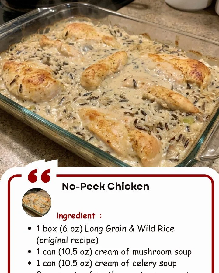 Delicious No-Peek Chicken dish served on a plate