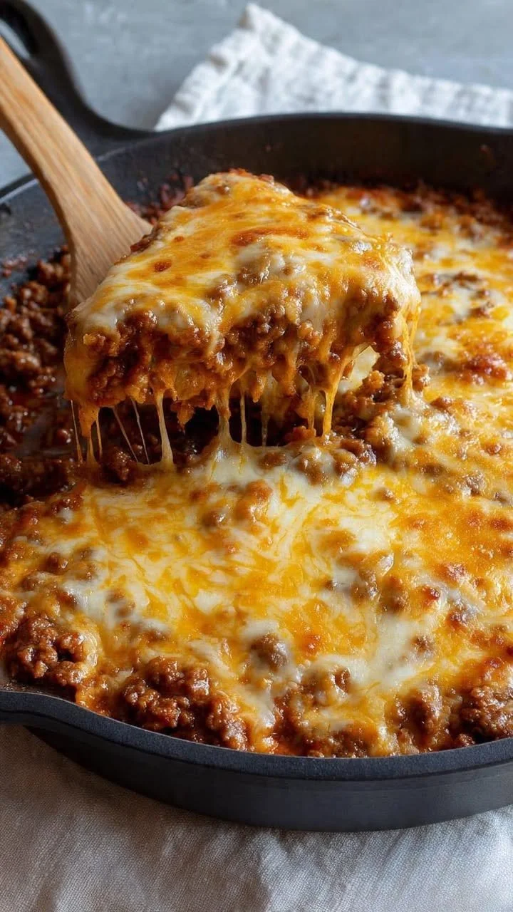 One-Pan Italian Beef Skillet with vegetables and herbs ready to serve.