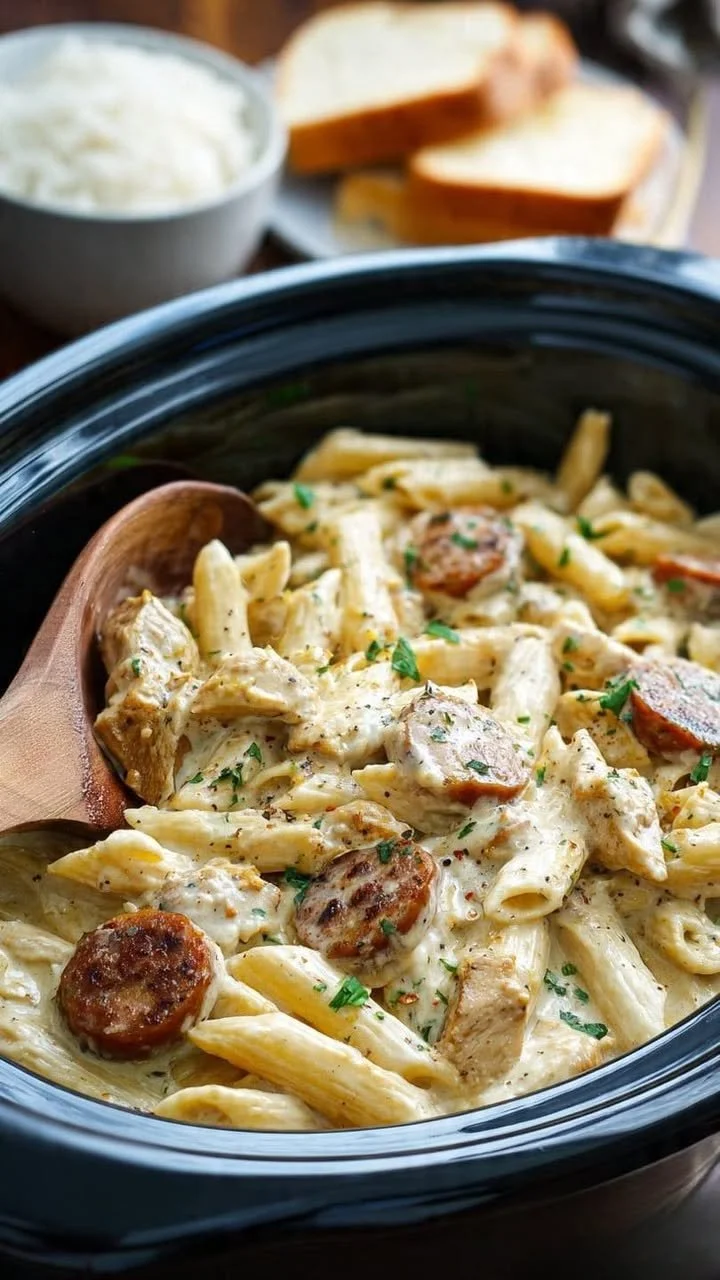 One Pot Cajun Chicken Alfredo with creamy sauce and spicy chicken