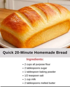 Freshly baked quick homemade bread ready to be served