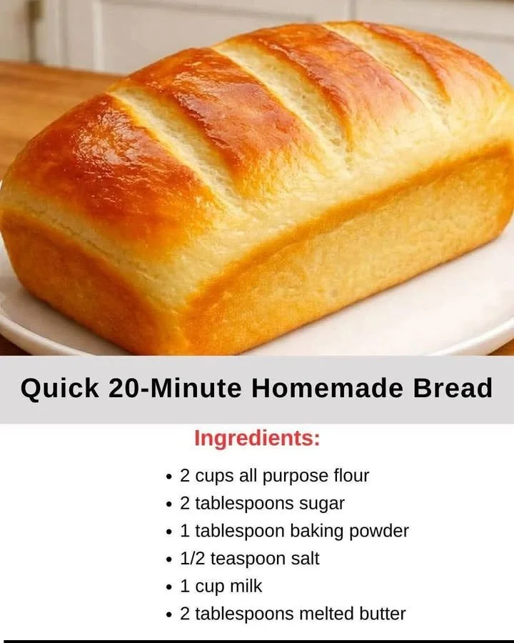 Freshly baked quick homemade bread ready to be served