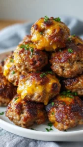 Delicious Rotel cream cheese sausage balls served as appetizers