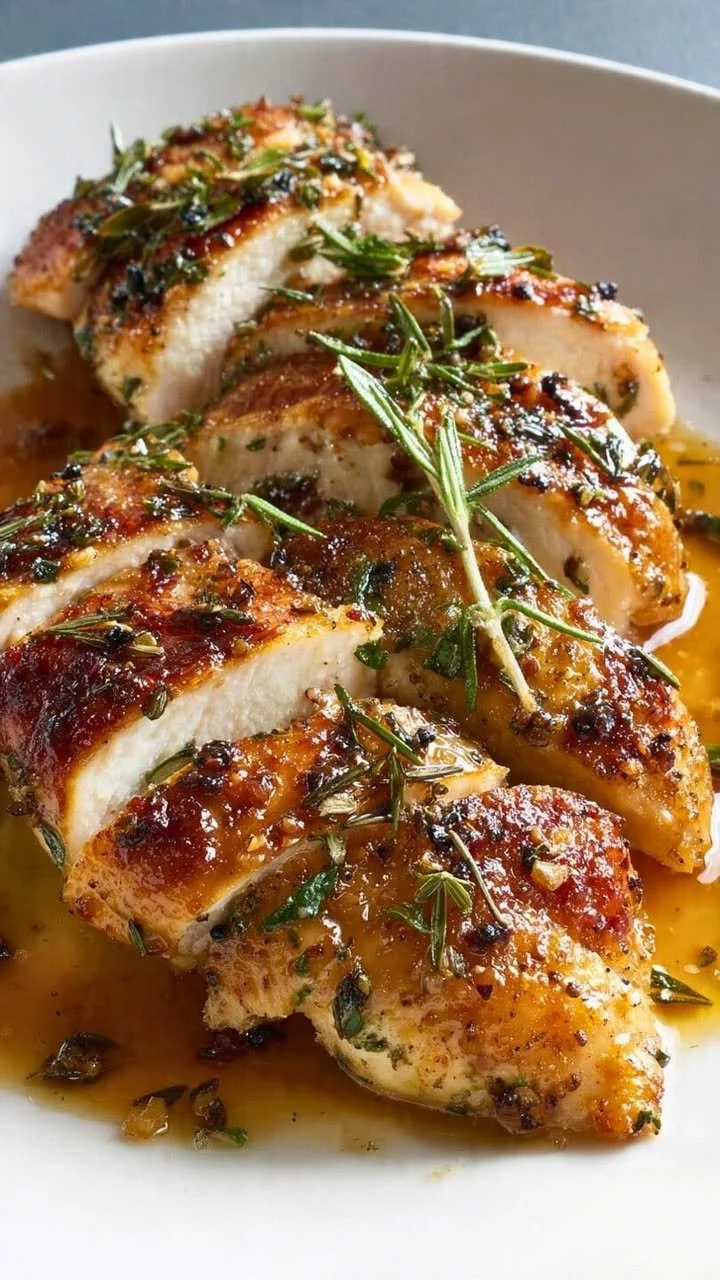 Ruth’s Chris–Style Herb-Roasted Chicken with Pan Jus