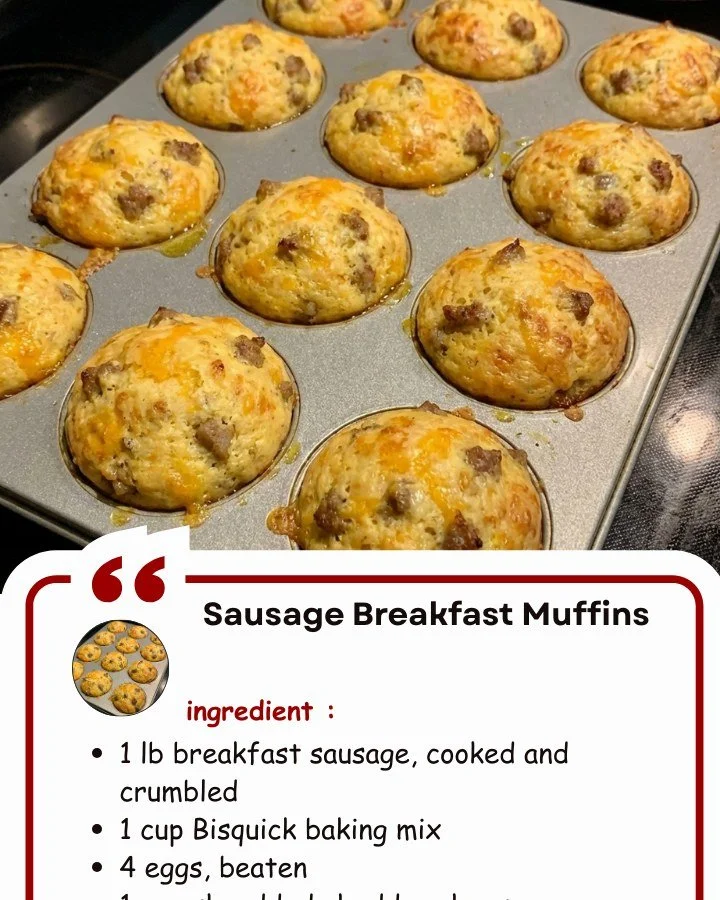 Delicious homemade sausage breakfast muffins on a kitchen counter