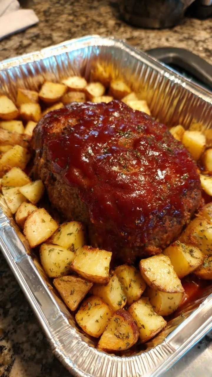 Sheet Pan Meatloaf and Potatoes