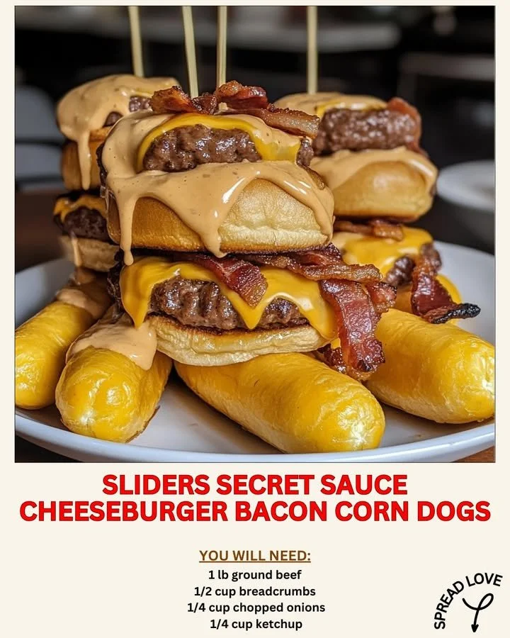 Sliders Secret Sauce Cheeseburger Bacon Corn Dogs