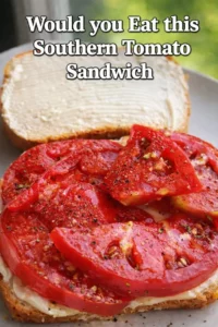 Delicious Southern tomato sandwich with fresh tomatoes and bread