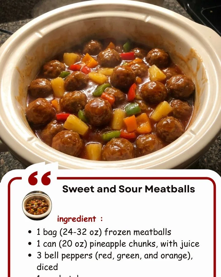 Delicious sweet and sour meatballs served in a vibrant sauce